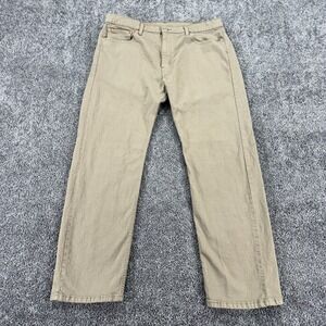 Levis Pants Mens 38x32 Tan 505 Regular Fit Straight Leg Pockets City Casual Work